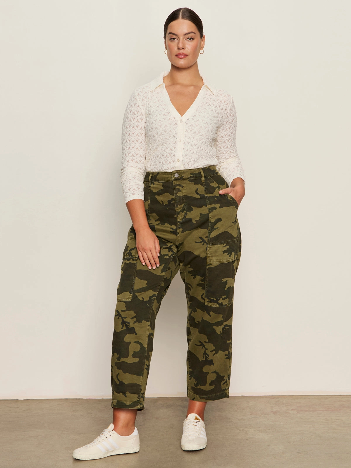 Easy Wear Boyfriend Utility Pant Rambler Camo Extended Sizing