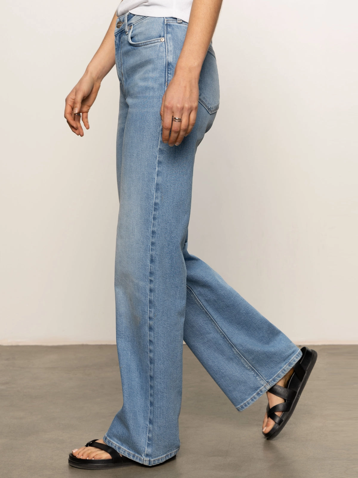 Eco Friendly Ekara Slim Wide Semi High Rise Jeans Light