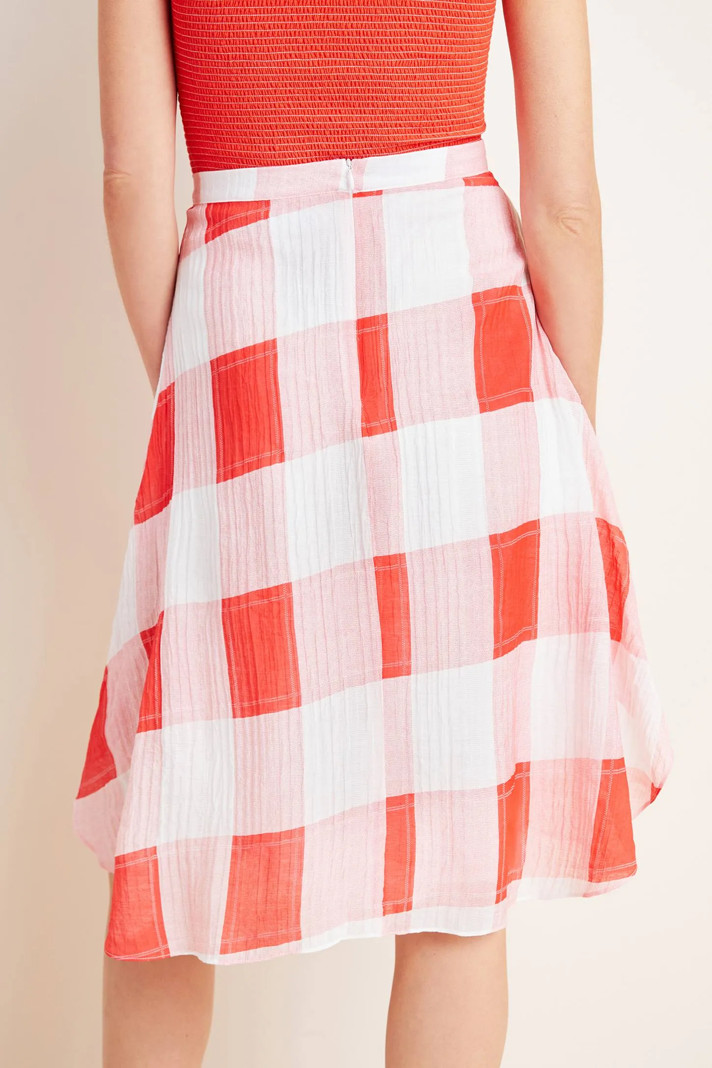 Eden Midi Skirt - Picnic Plaid Flounce Hem