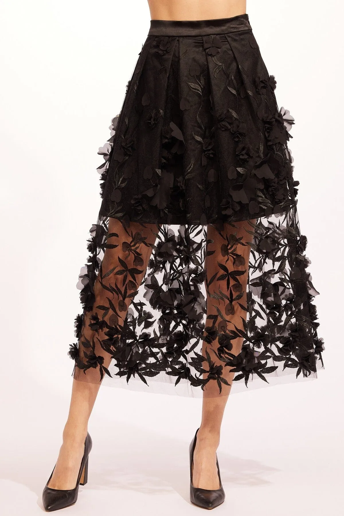 Edgy Feel Rosella Skirt - Caviar Bloom