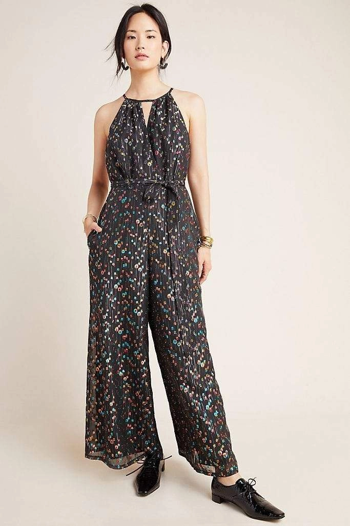 Edita Halter Metallic Clip Dot Jumpsuit Premium Piece