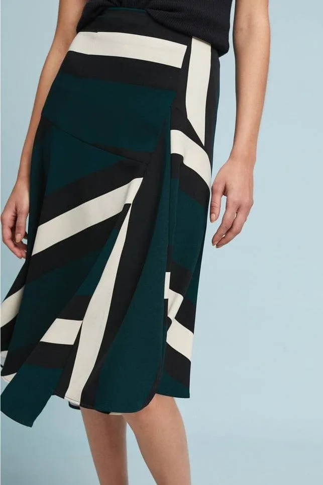Effortless Match Green Sporty Stripe Skirt