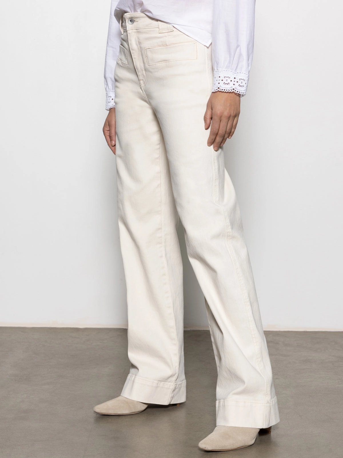 Effortless Style Voyage Standard Rise Full Length Pant Light Oat