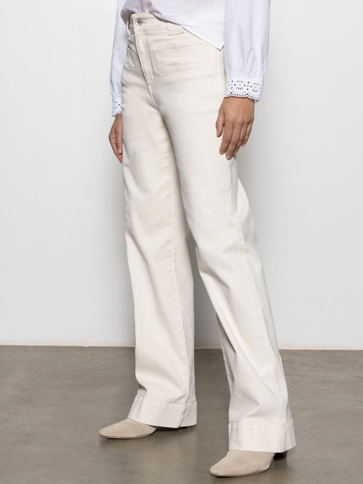 Effortless Style Voyage Standard Rise Full Length Pant Light Oat
