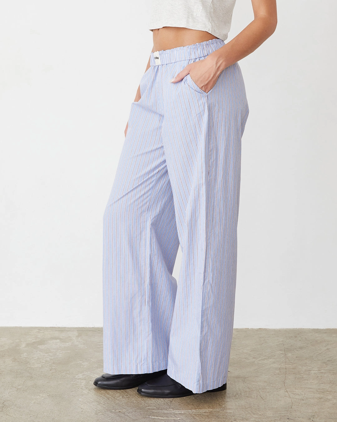 Effortless Wear Stripe Poplin Boxer Pants