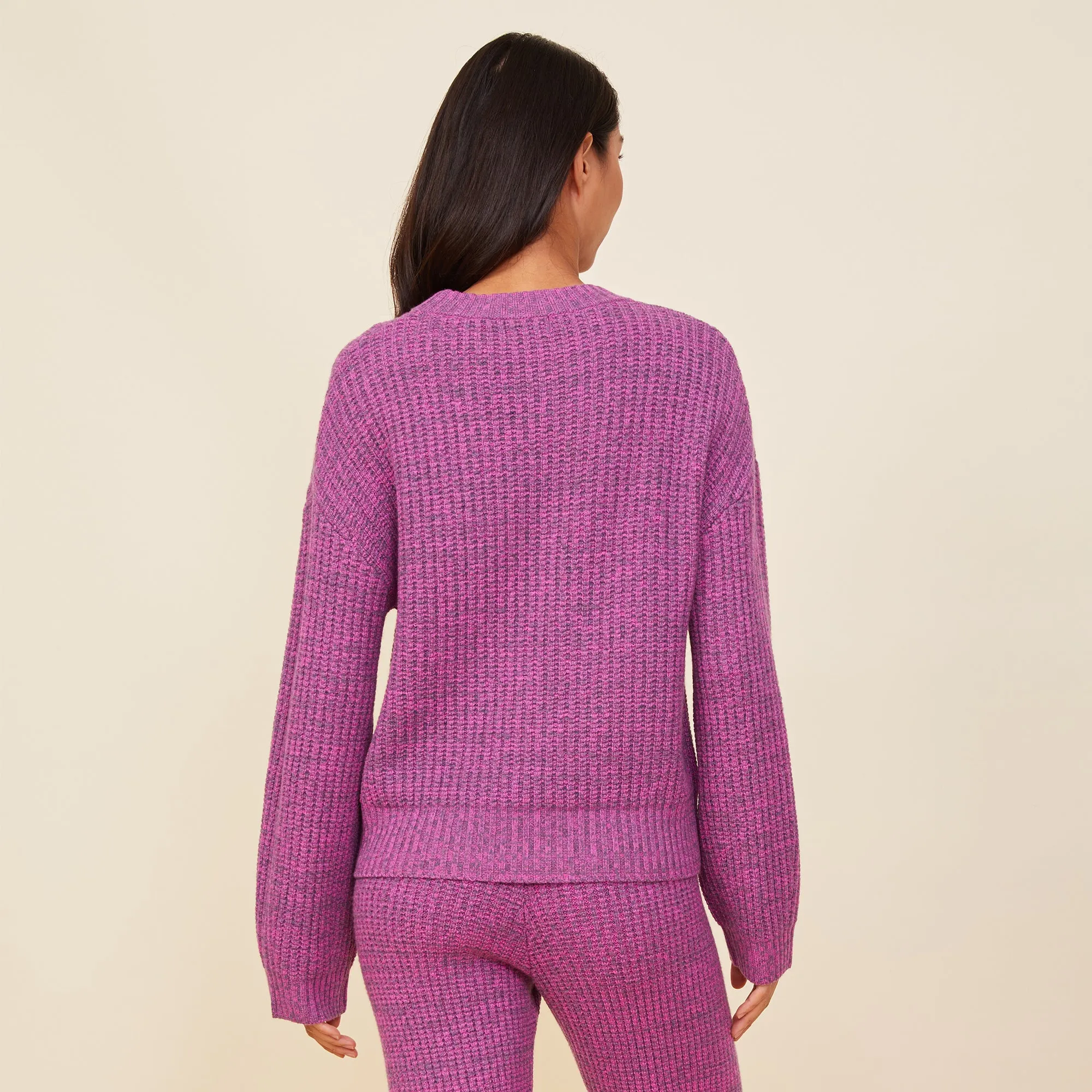 Elegant Modern Wool Cashmere Space Dye Sweater