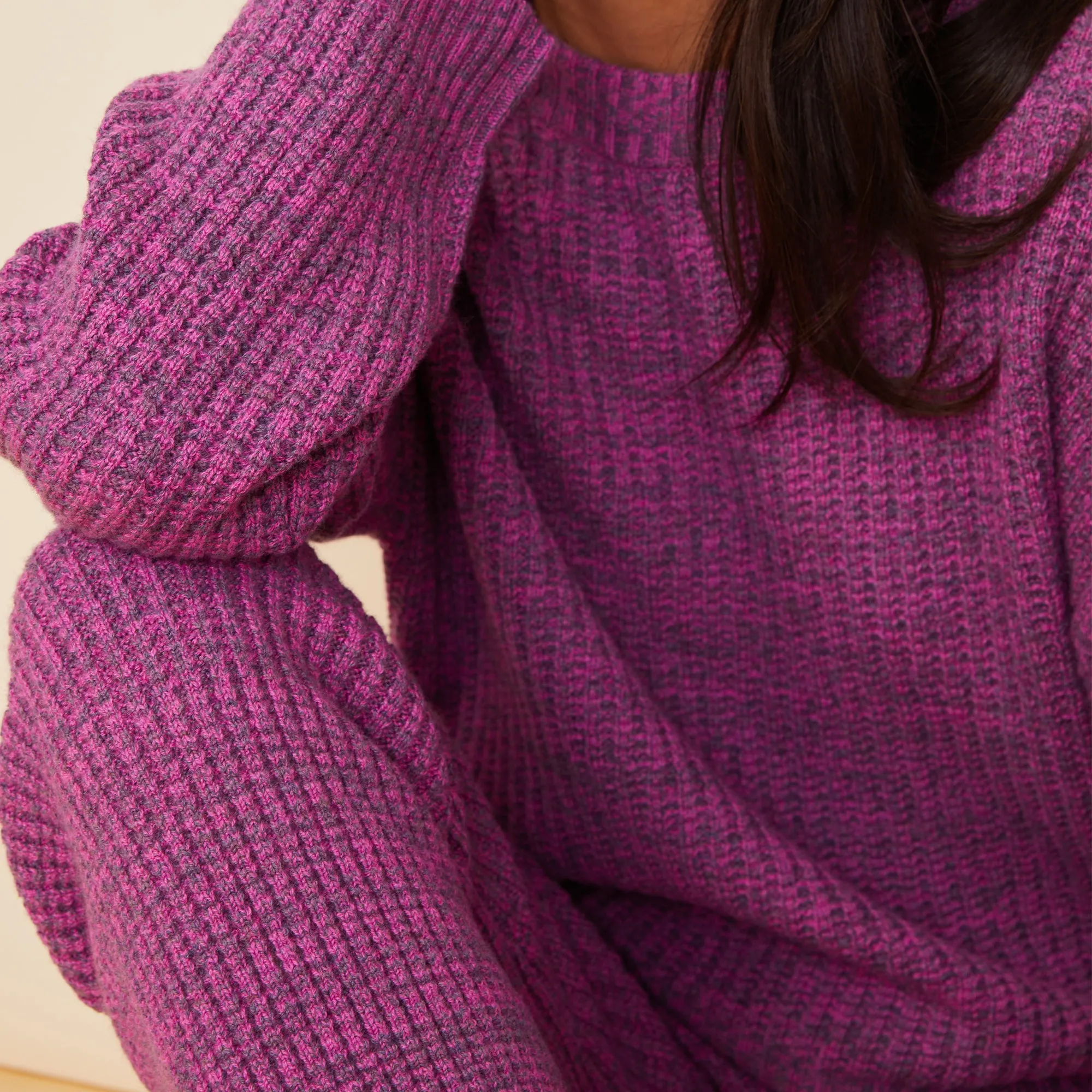 Elegant Modern Wool Cashmere Space Dye Sweater