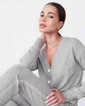 Refined Model Button Cuffs Lightknit Cardigan