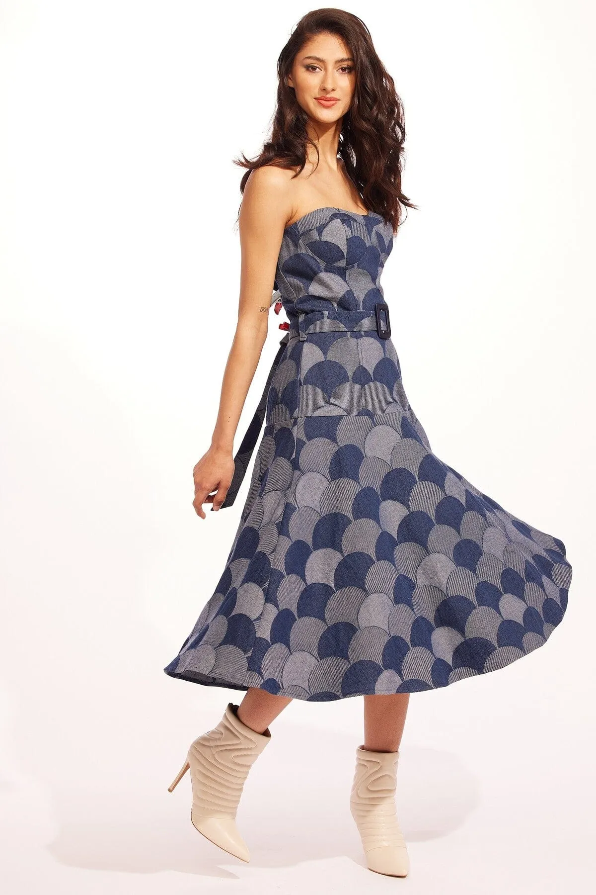 Elegant Style Mandoline Dress - Atomic Denim