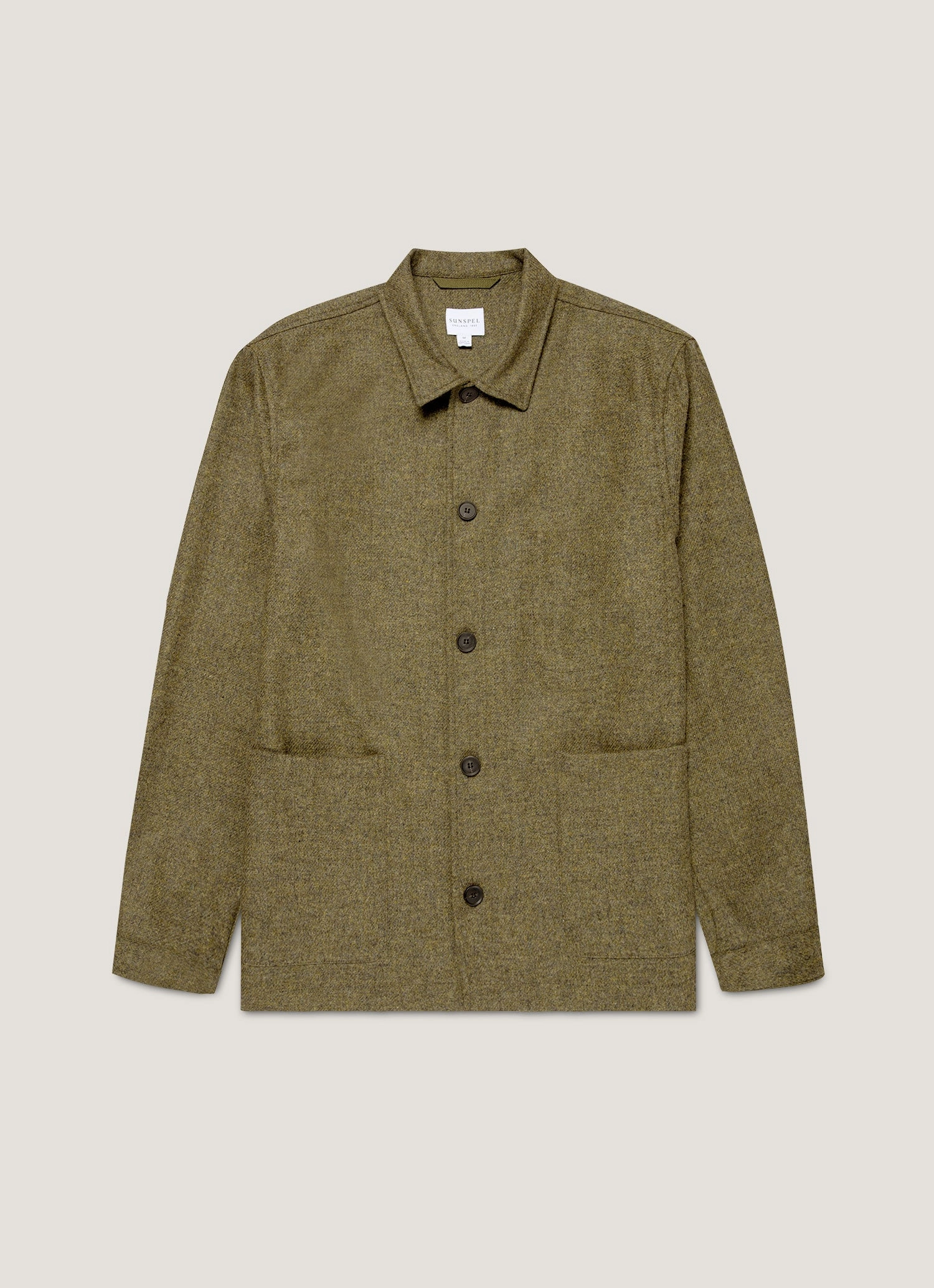 Men's Wool Twin Pocket Jacket in Sea Moss Zip Front Jacket
