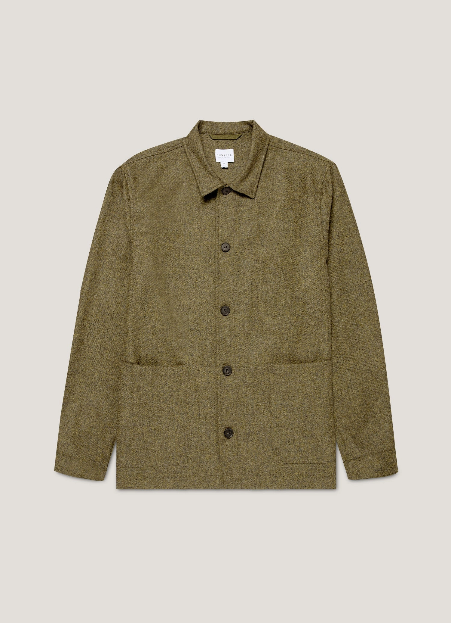 Men's Wool Twin Pocket Jacket in Sea Moss Zip Front Jacket