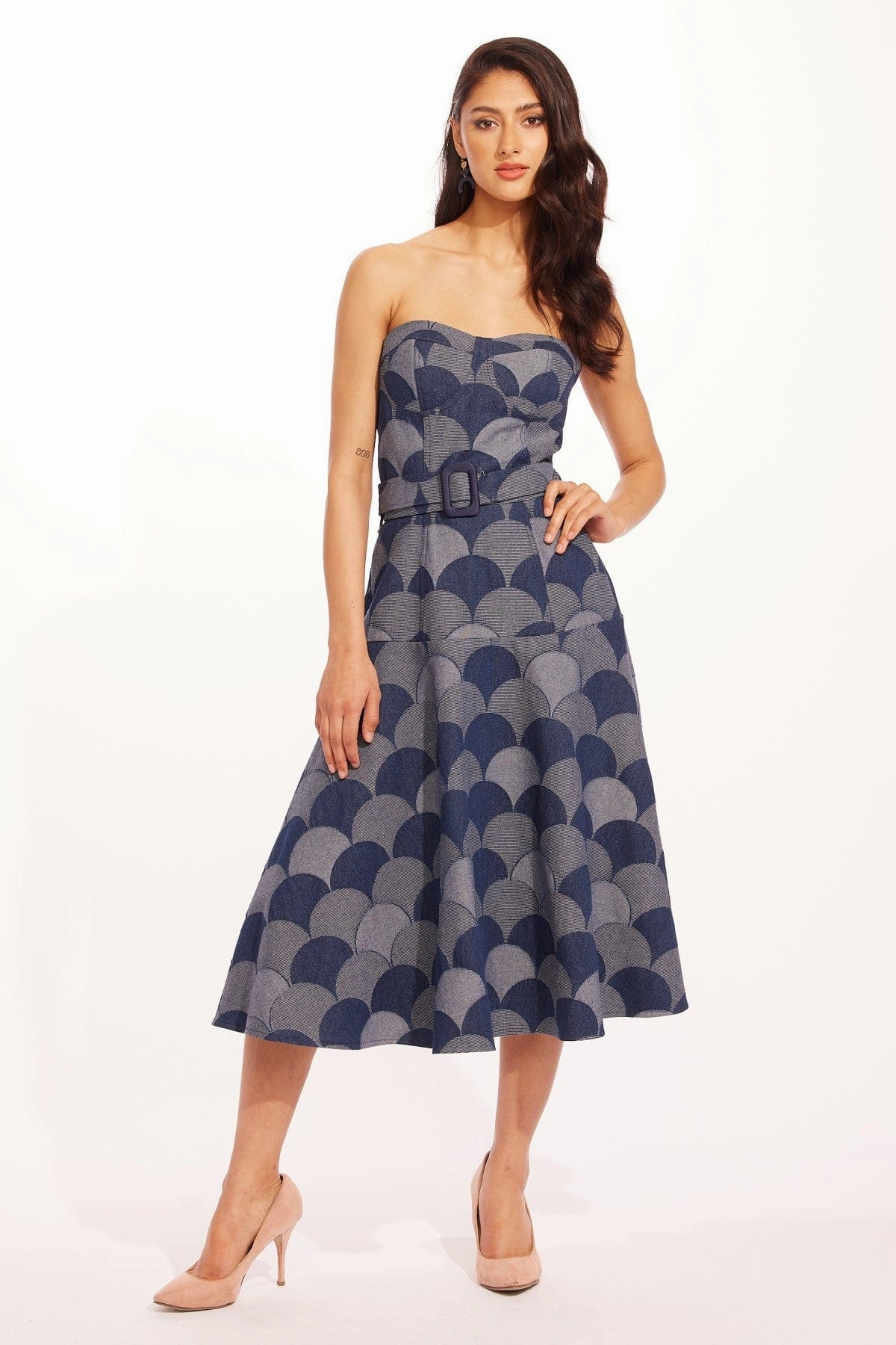 Mandoline Dress - Atomic Denim Flight Hall Chic Vibes