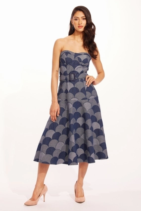 Mandoline Dress - Atomic Denim Flight Hall Chic Vibes
