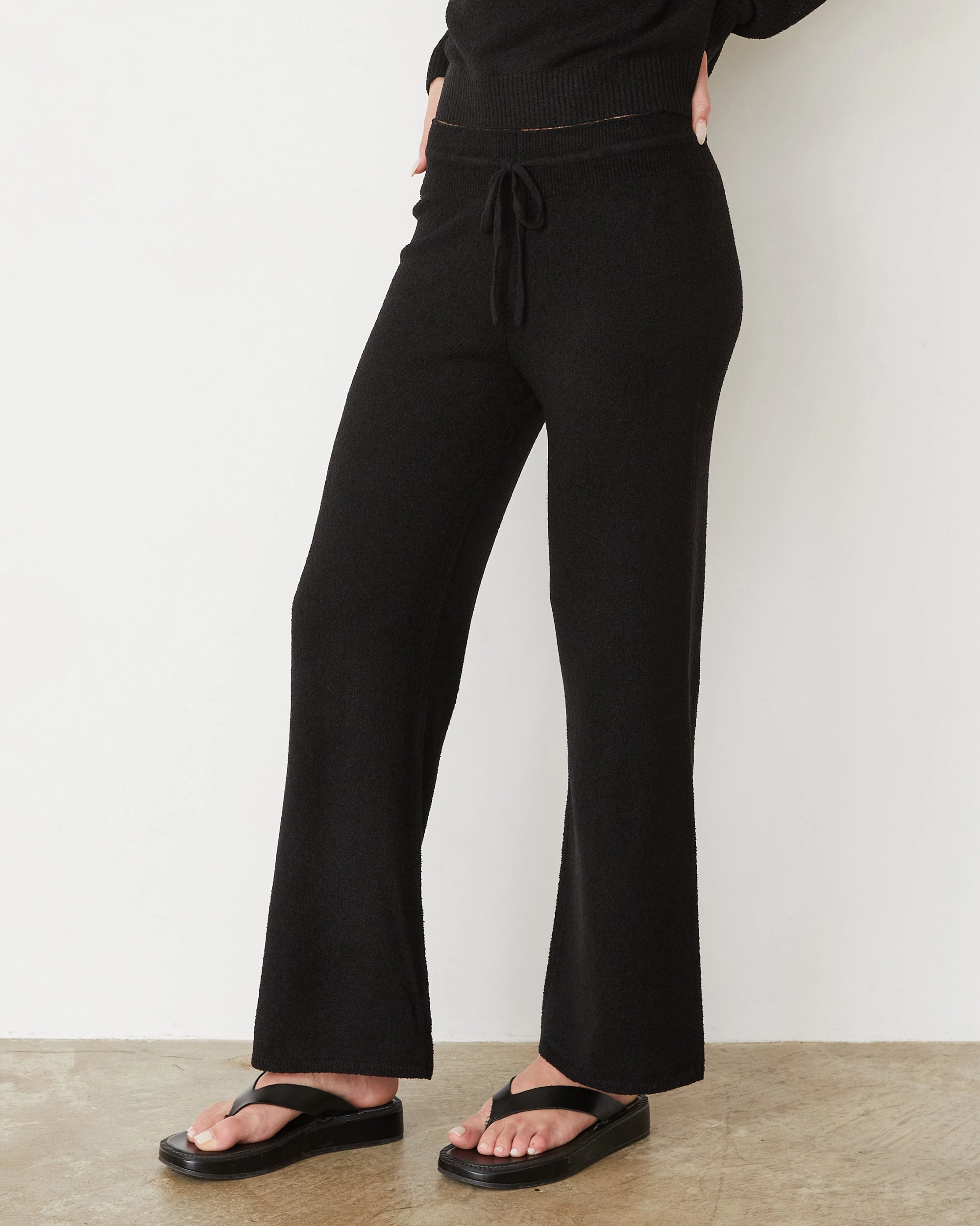 Elegant Styles Boucle Knit Relaxed Pant
