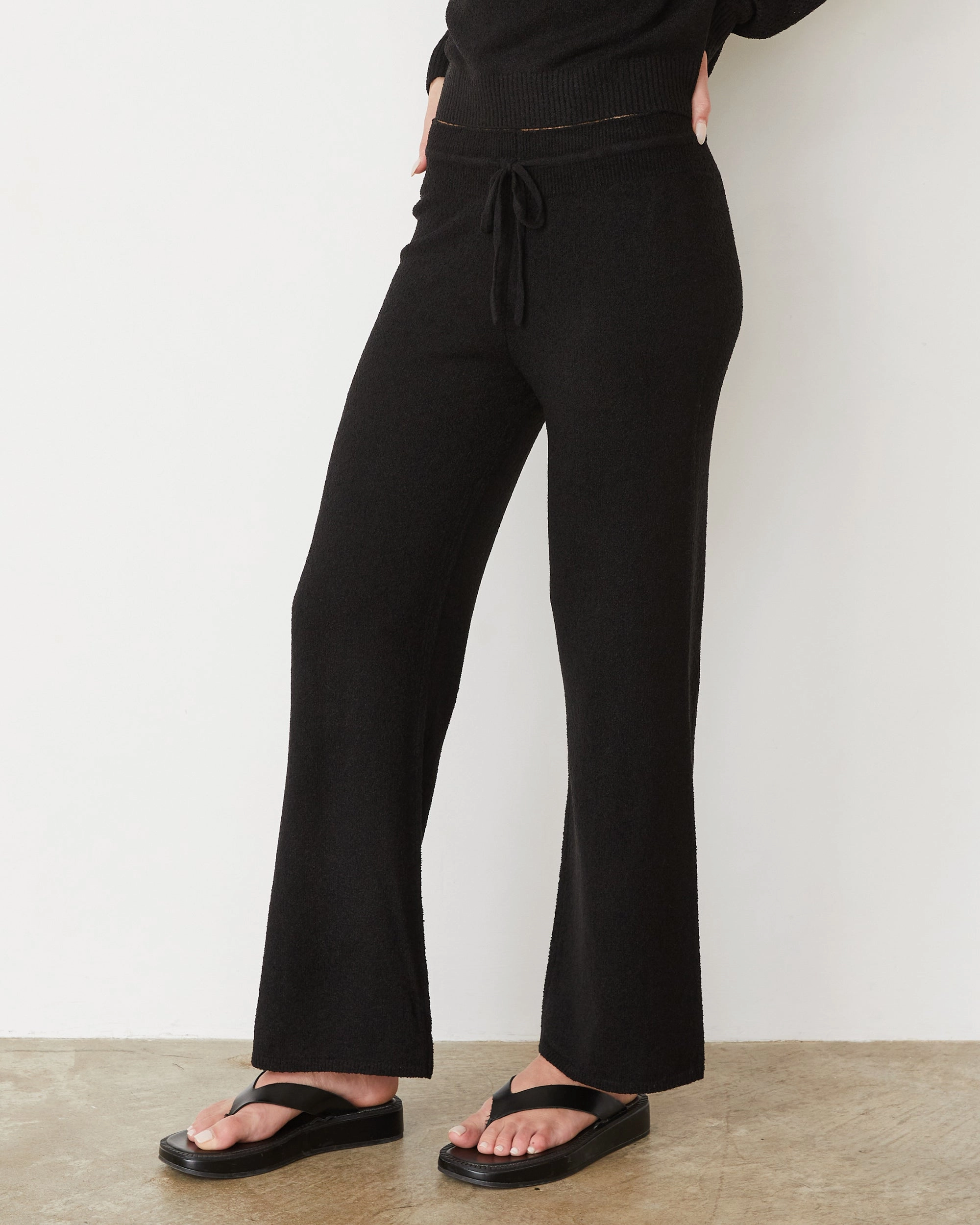 Elegant Styles Boucle Knit Relaxed Pant