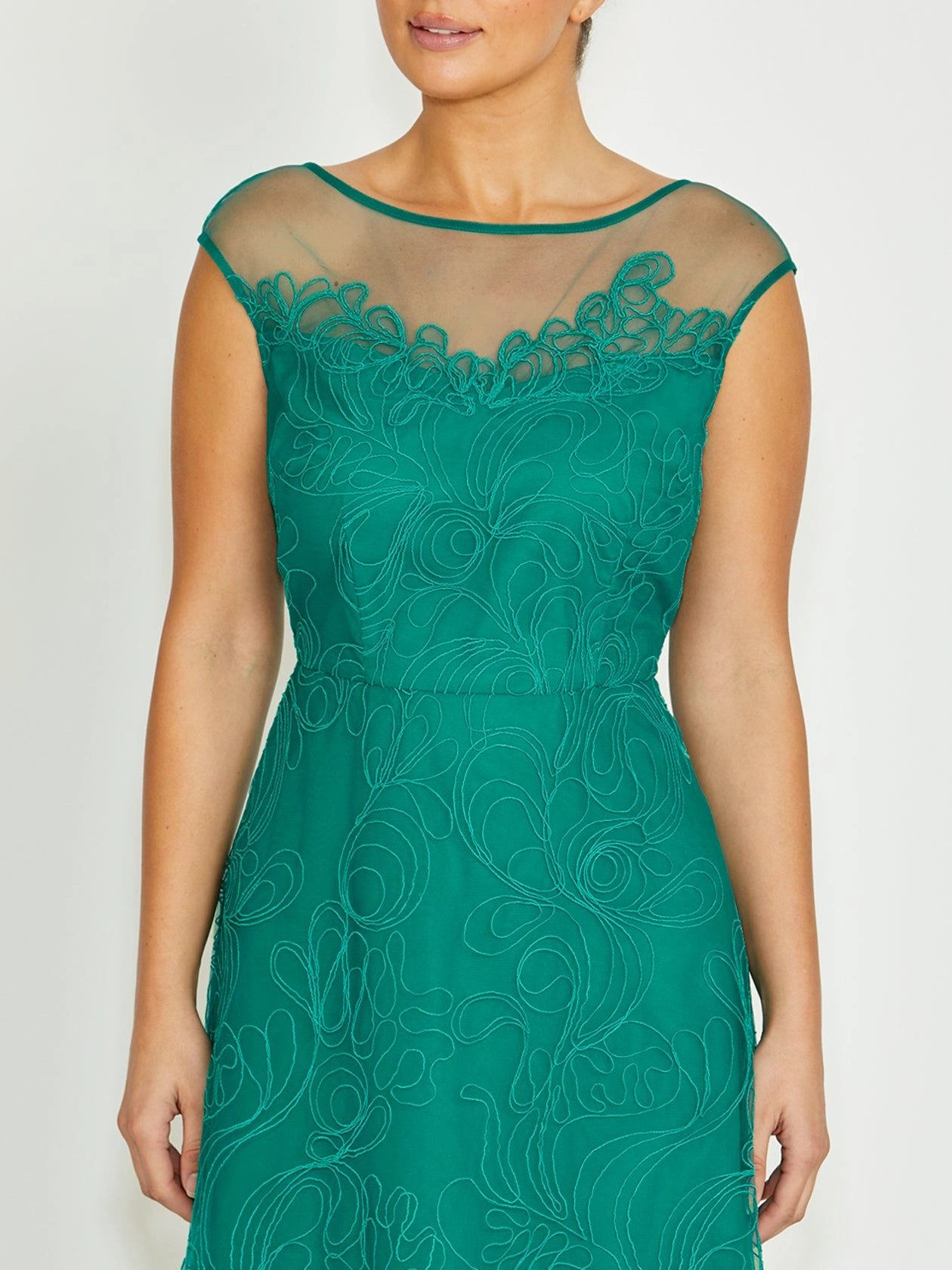 Elegant Touch Stellar Sea Green A-Line Dress
