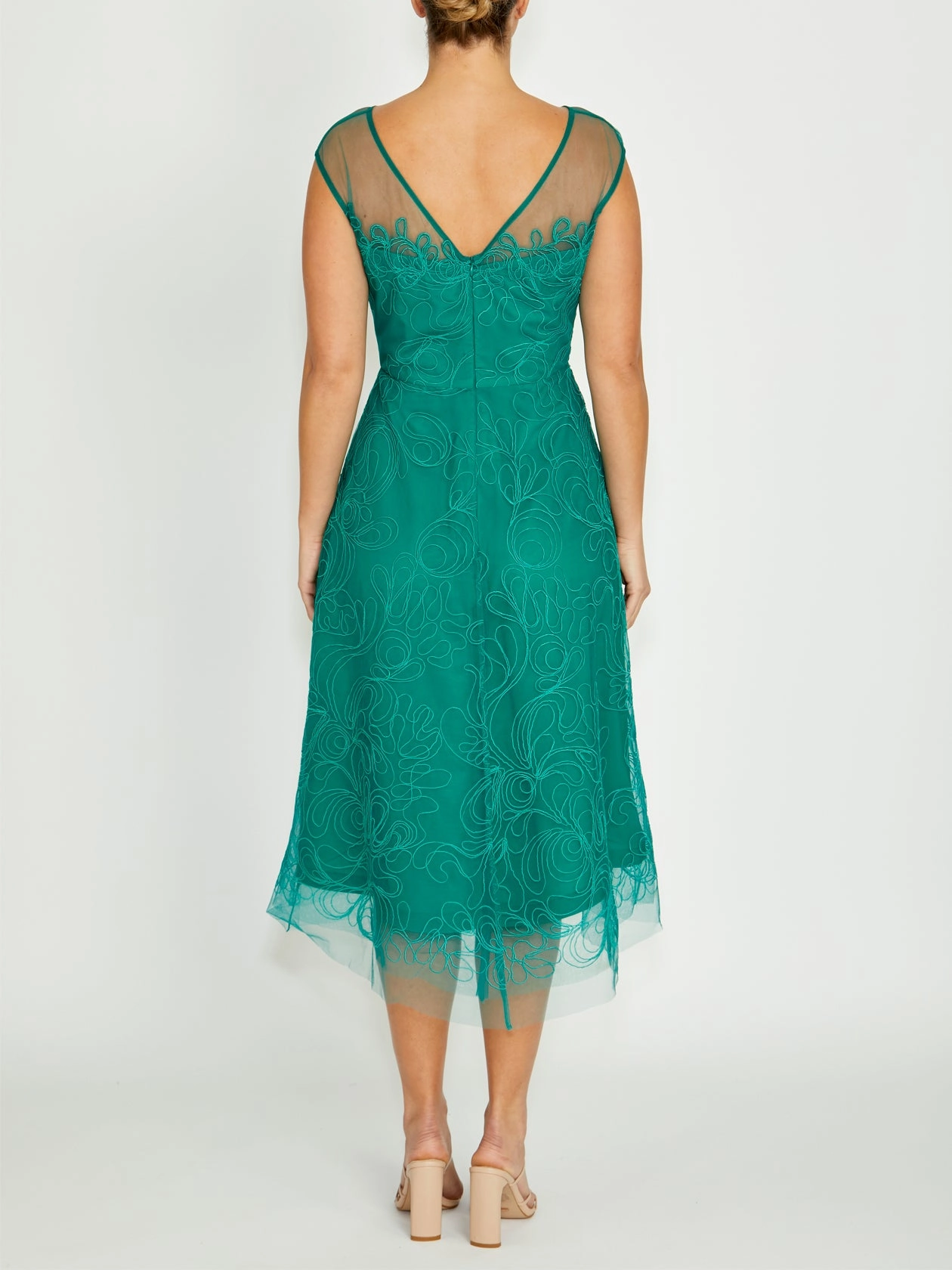 Elegant Touch Stellar Sea Green A-Line Dress
