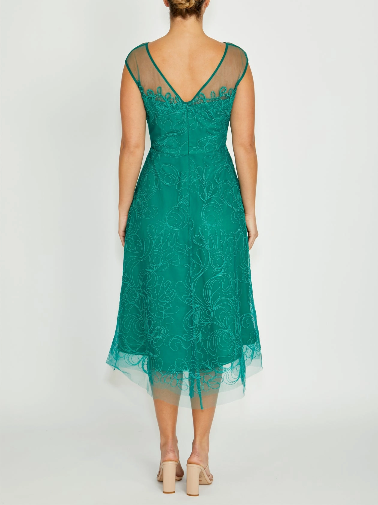 Elegant Touch Stellar Sea Green A-Line Dress