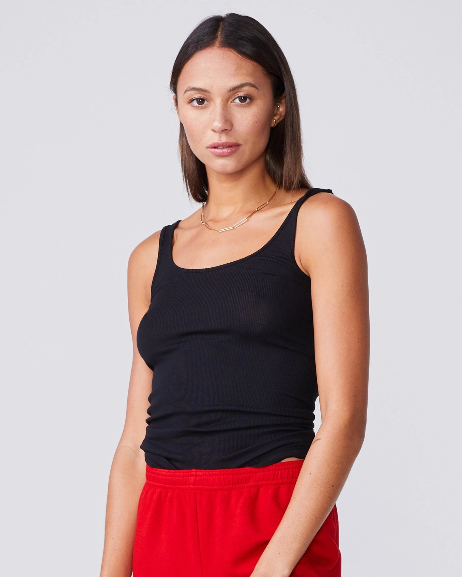 Elegant Vibe Supimafine Rib Scoop Neck Tank