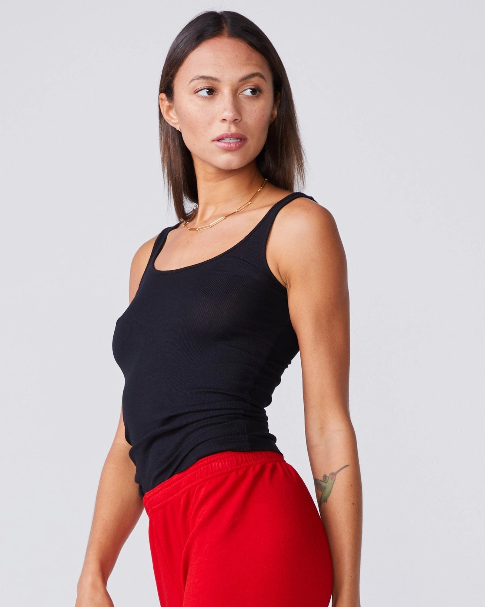 Elegant Vibe Supimafine Rib Scoop Neck Tank