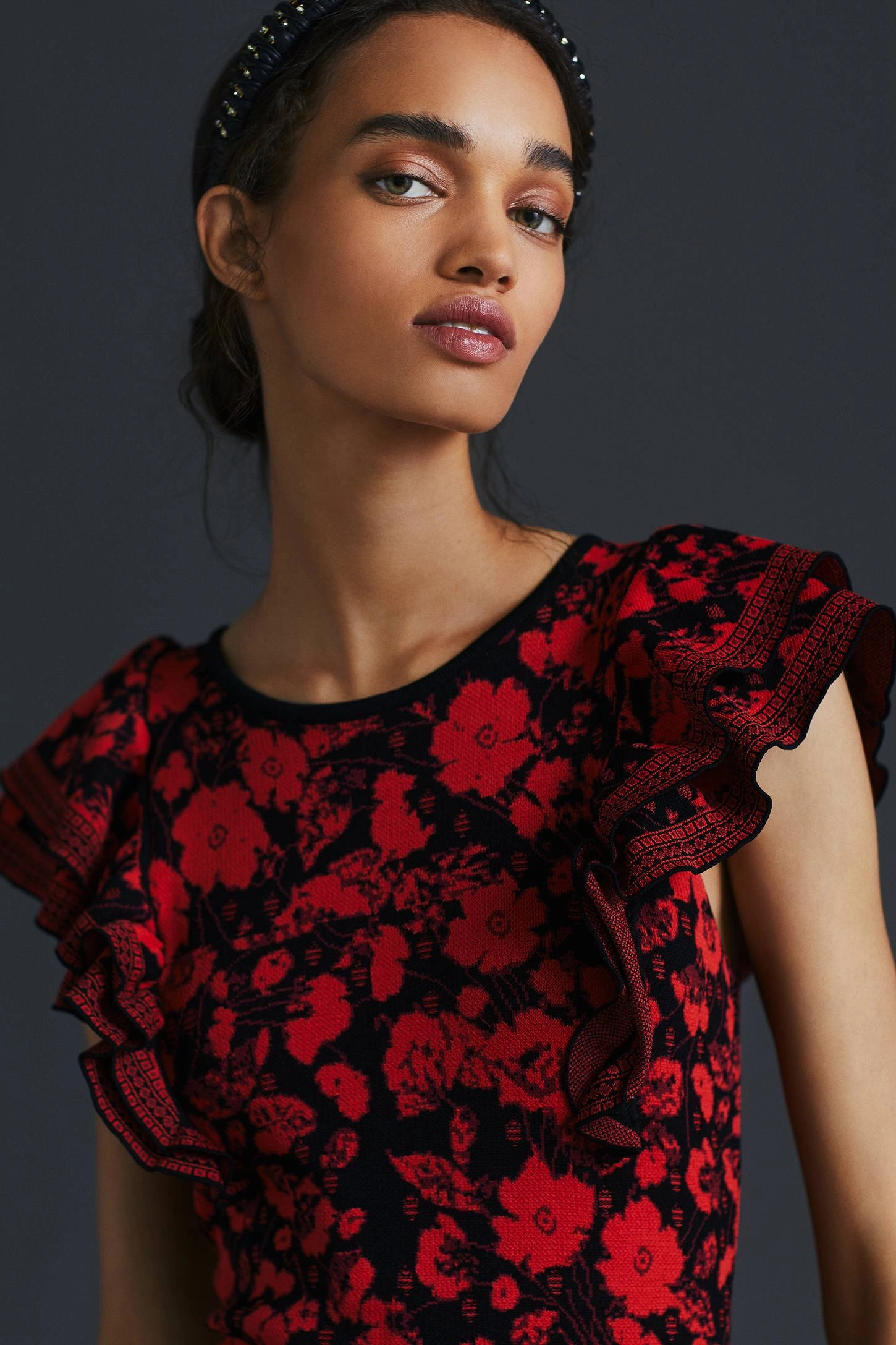 Elegant Yet Casual Ruffled Mini Sweater Dress