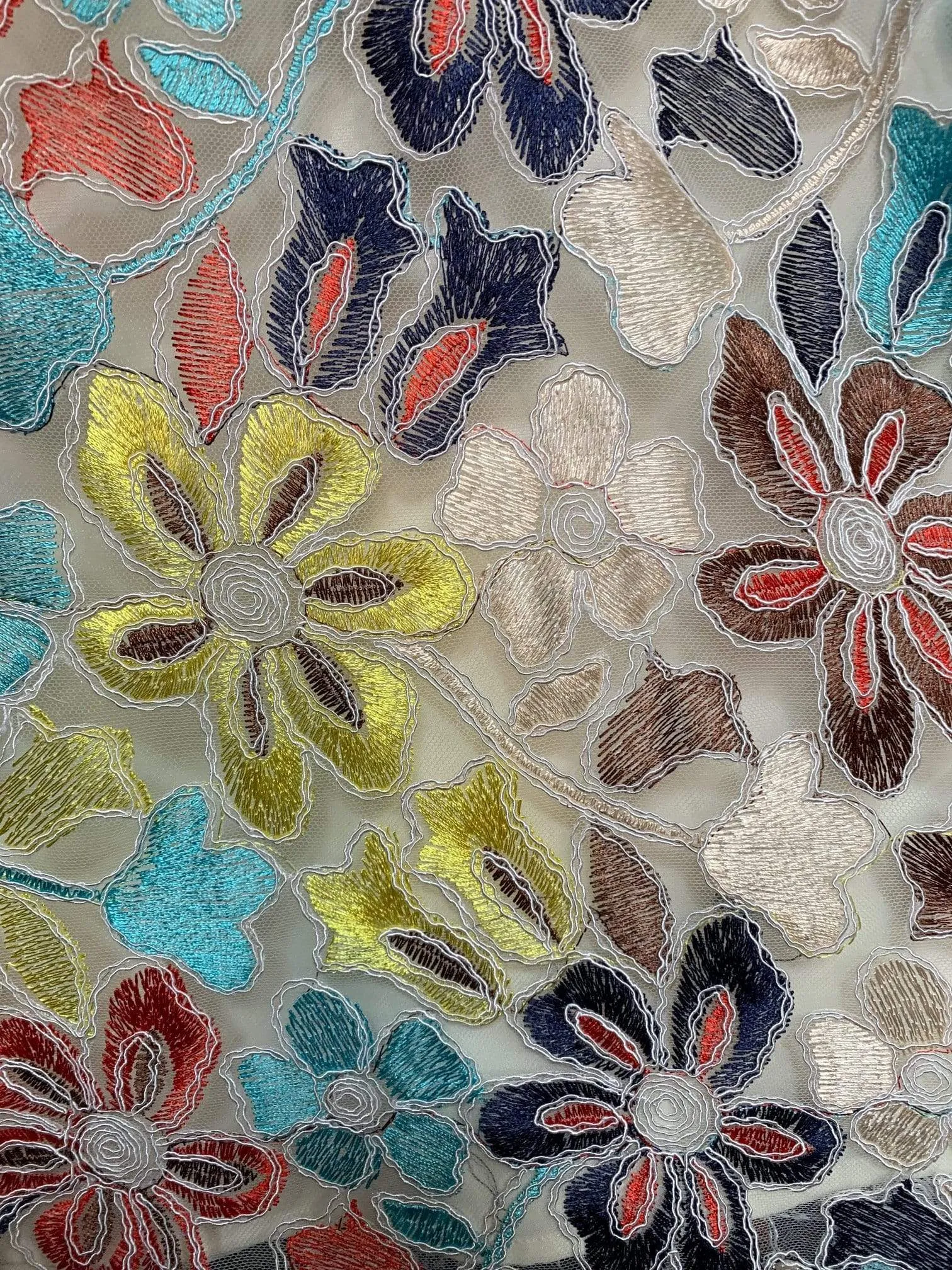 Embroidered Floral Midi Skirt All Day Wear