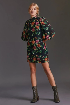 Embroidered Mini Shift Dress - Rose Stylish work-to-weekend outfit Effortless Chic