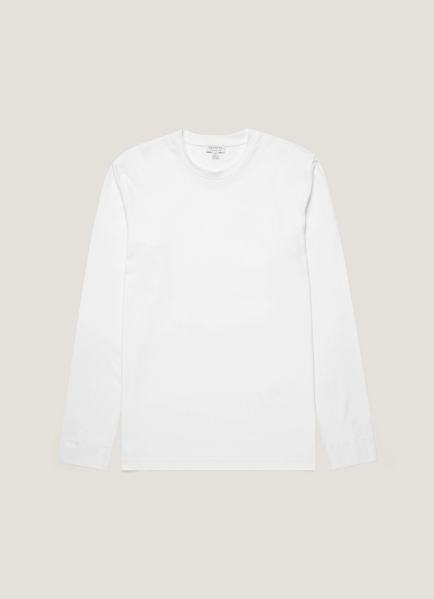 Men's Long Sleeve Riviera T-shirt in White Trendy casual fit