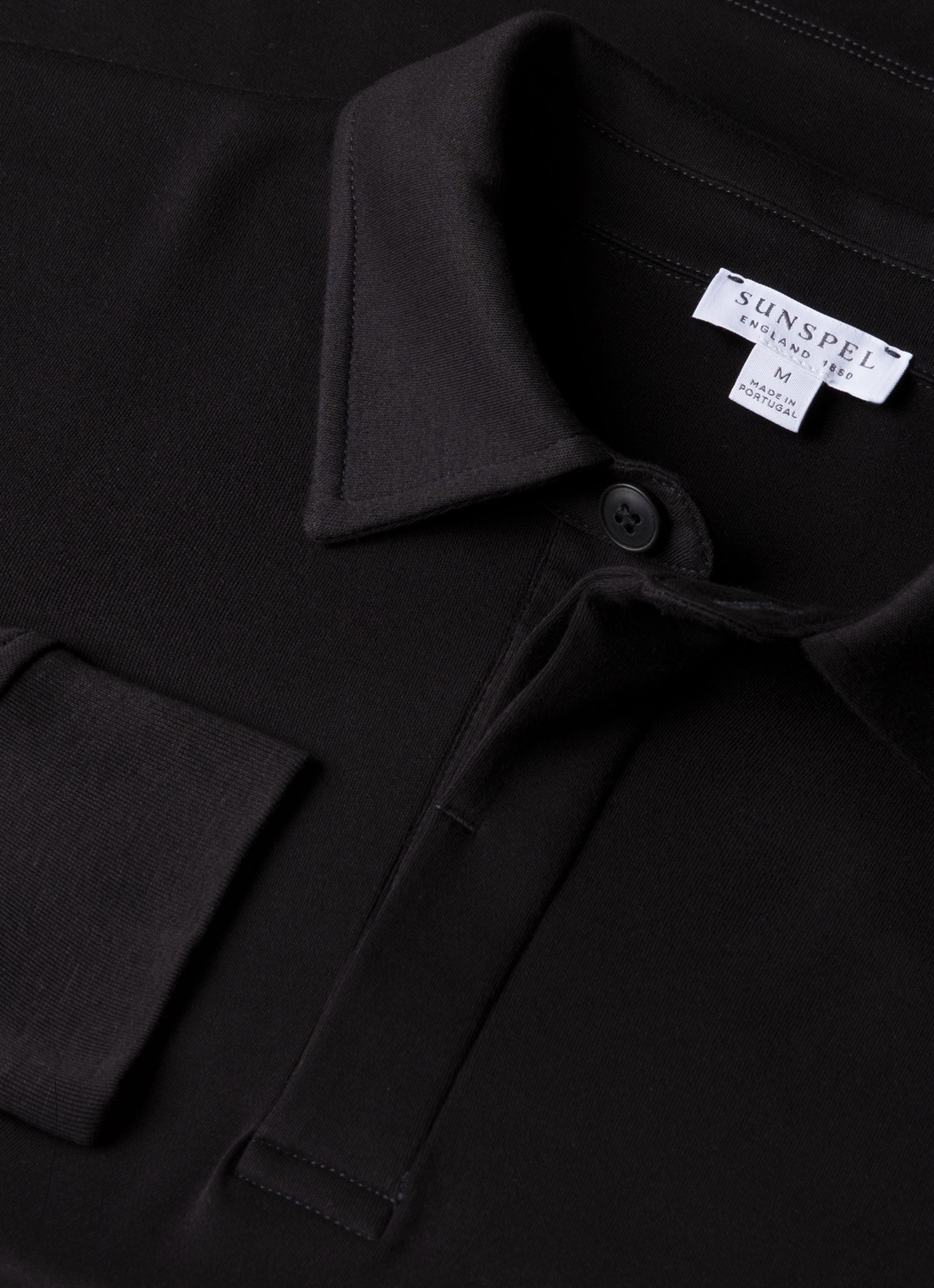 Essential Gear Office Men's Heavyweight Rugby Polo Shirt in Black