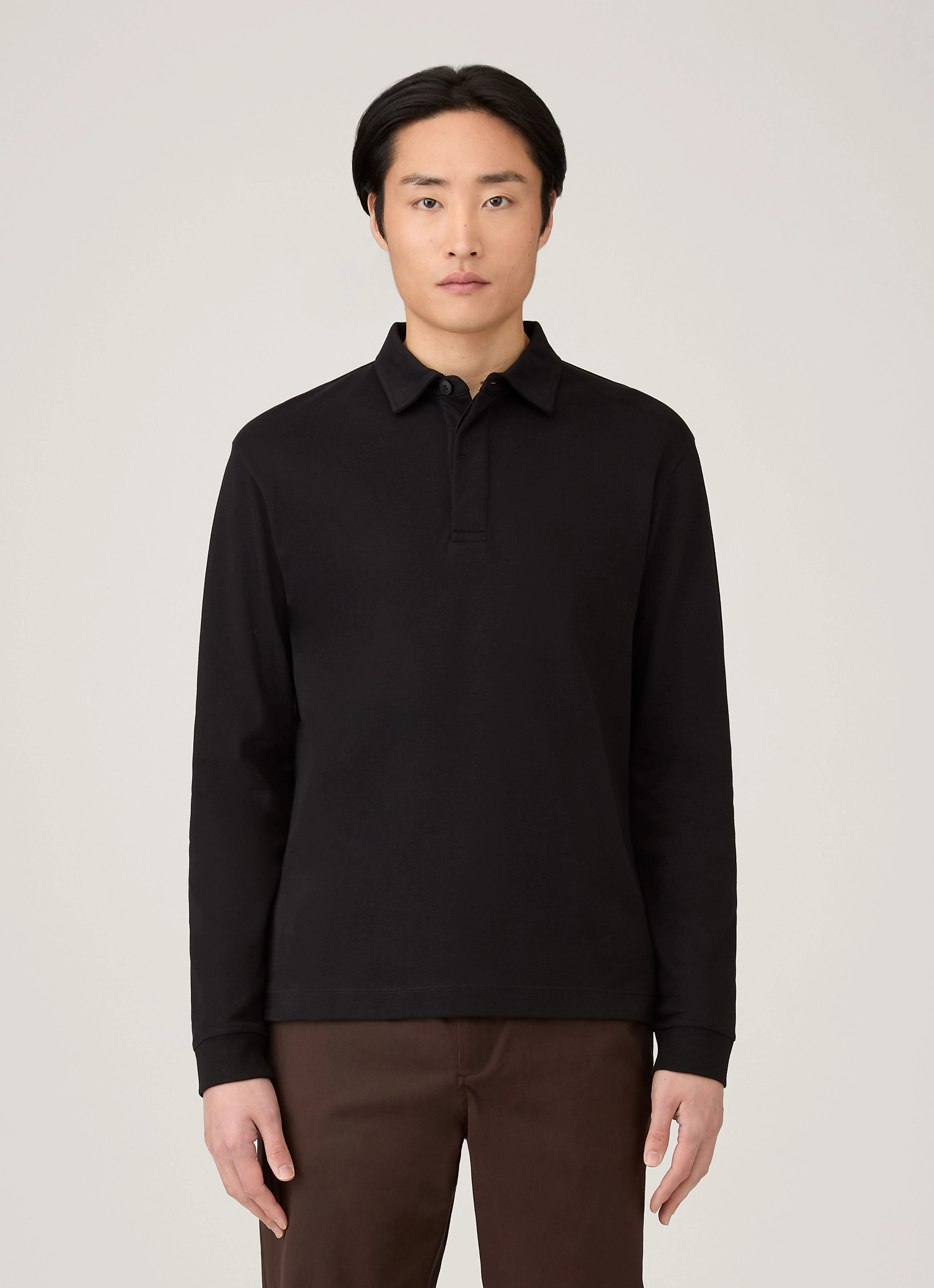 Essential Gear Office Men's Heavyweight Rugby Polo Shirt in Black