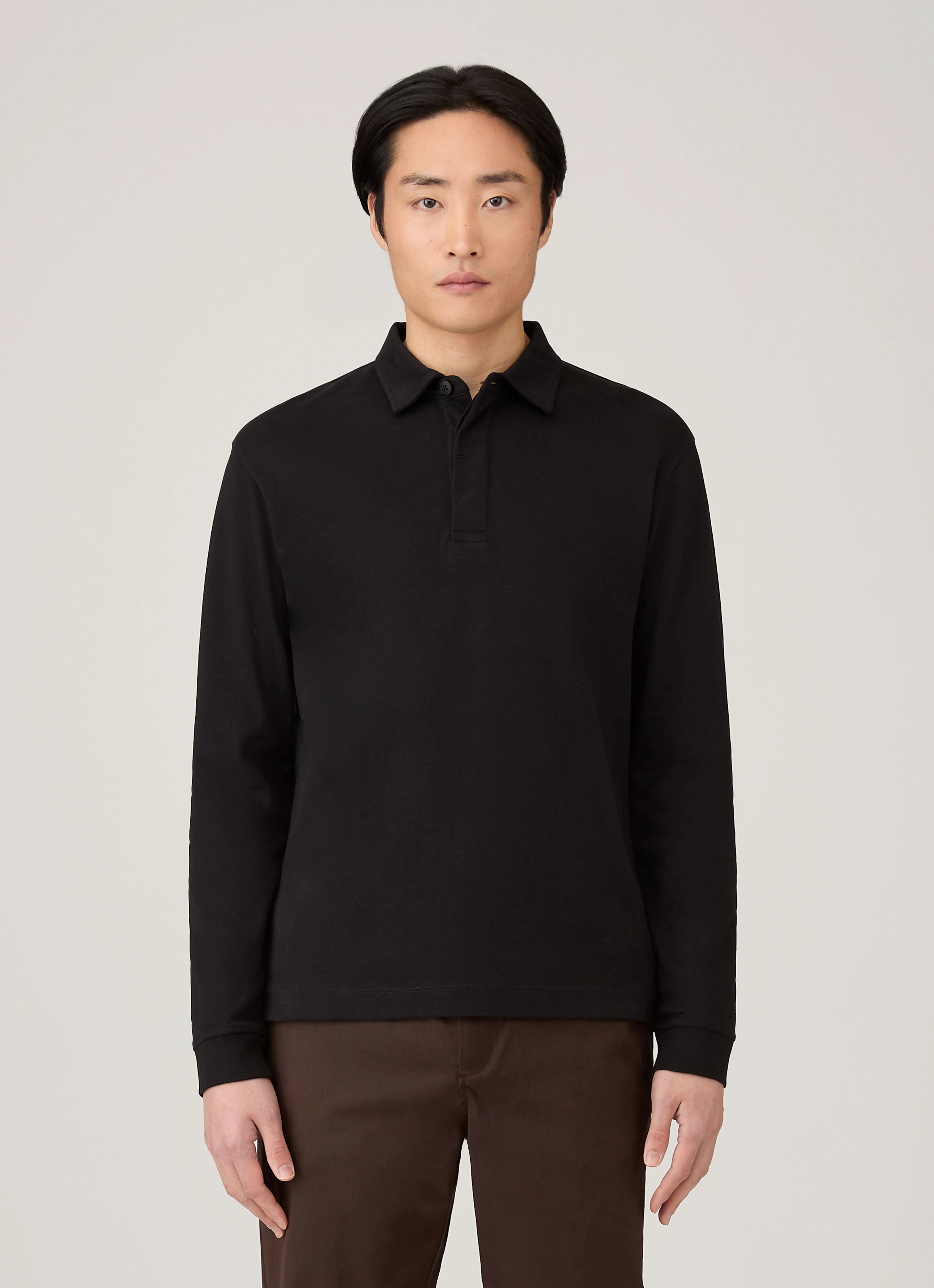 Essential Gear Office Men's Heavyweight Rugby Polo Shirt in Black