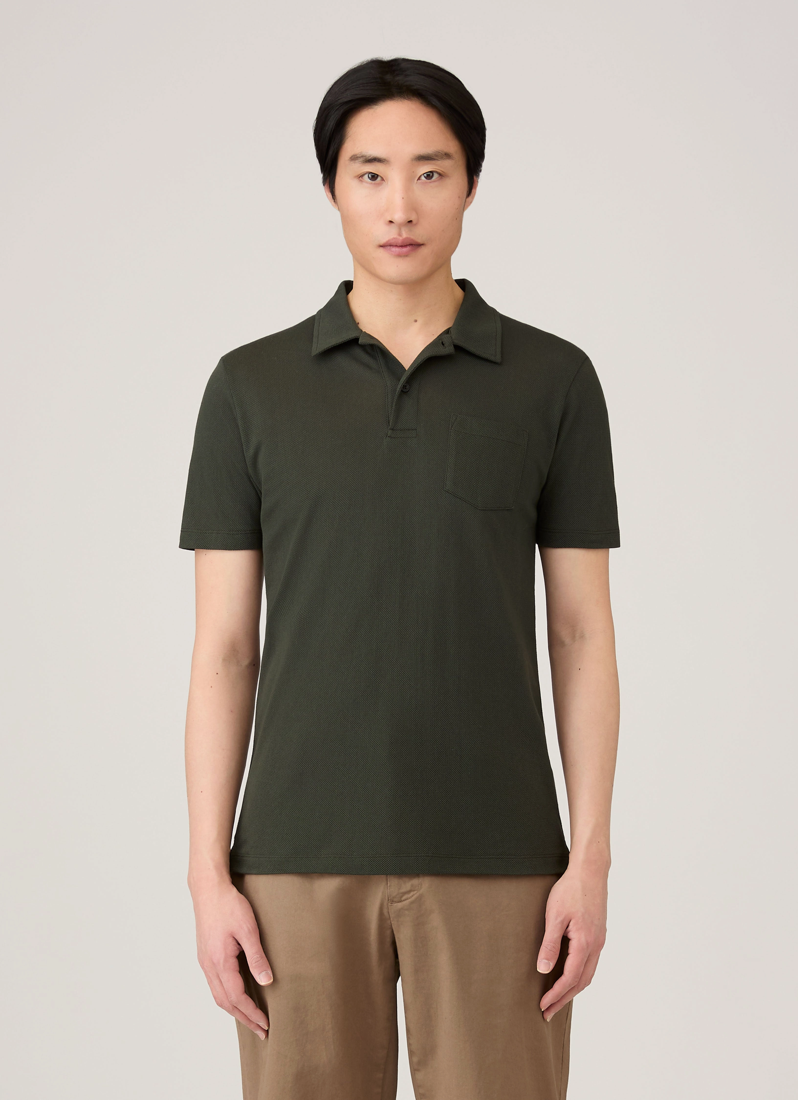 Essential Look Men's Riviera Polo Shirt in Dark Green