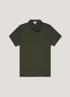 Comfy Casual Look Work Outfit Men's Riviera Polo Shirt in Dark Green