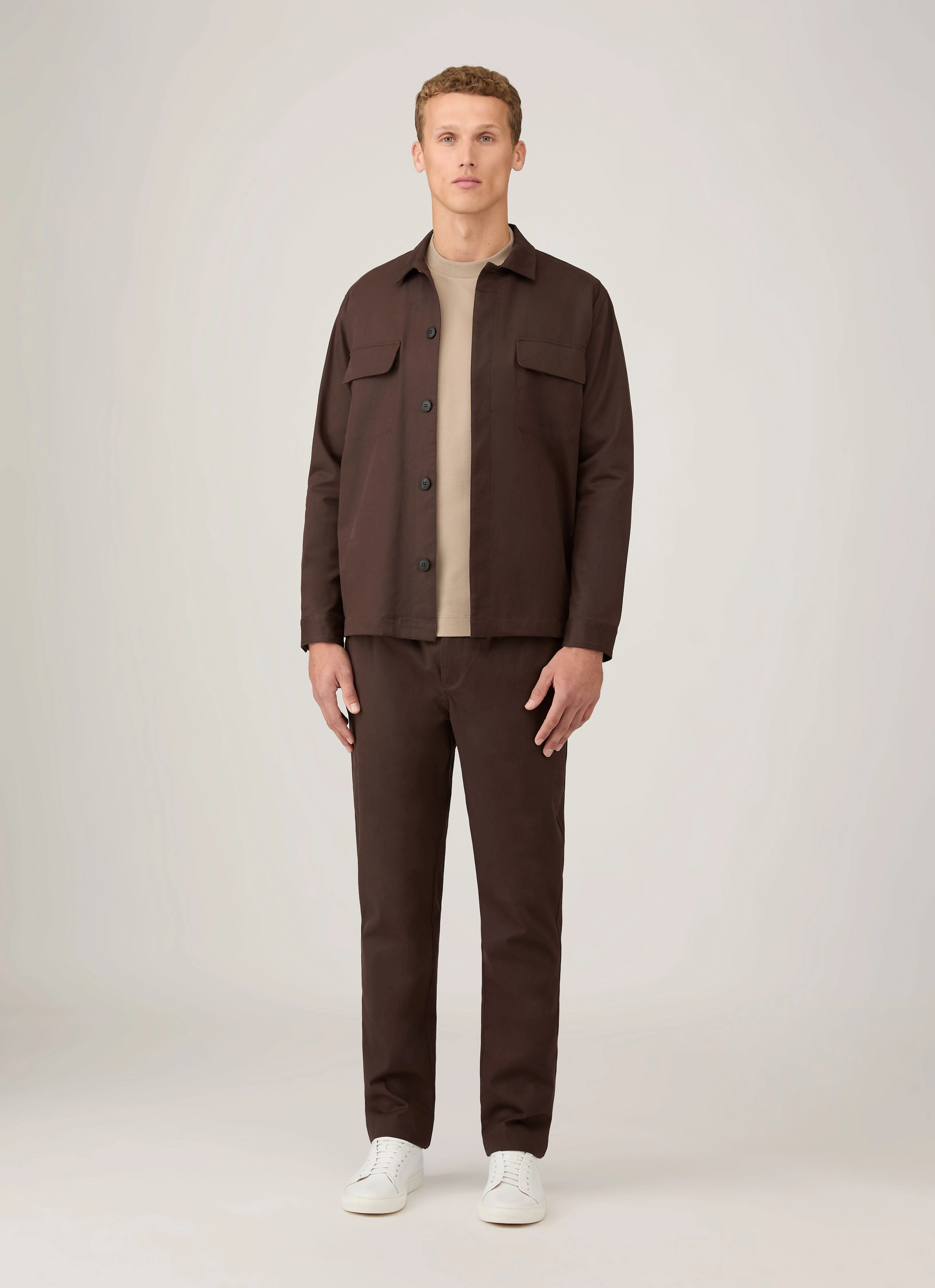 Essential Pick Office Men's Long Sleeve Heavyweight T-shirt in Mink