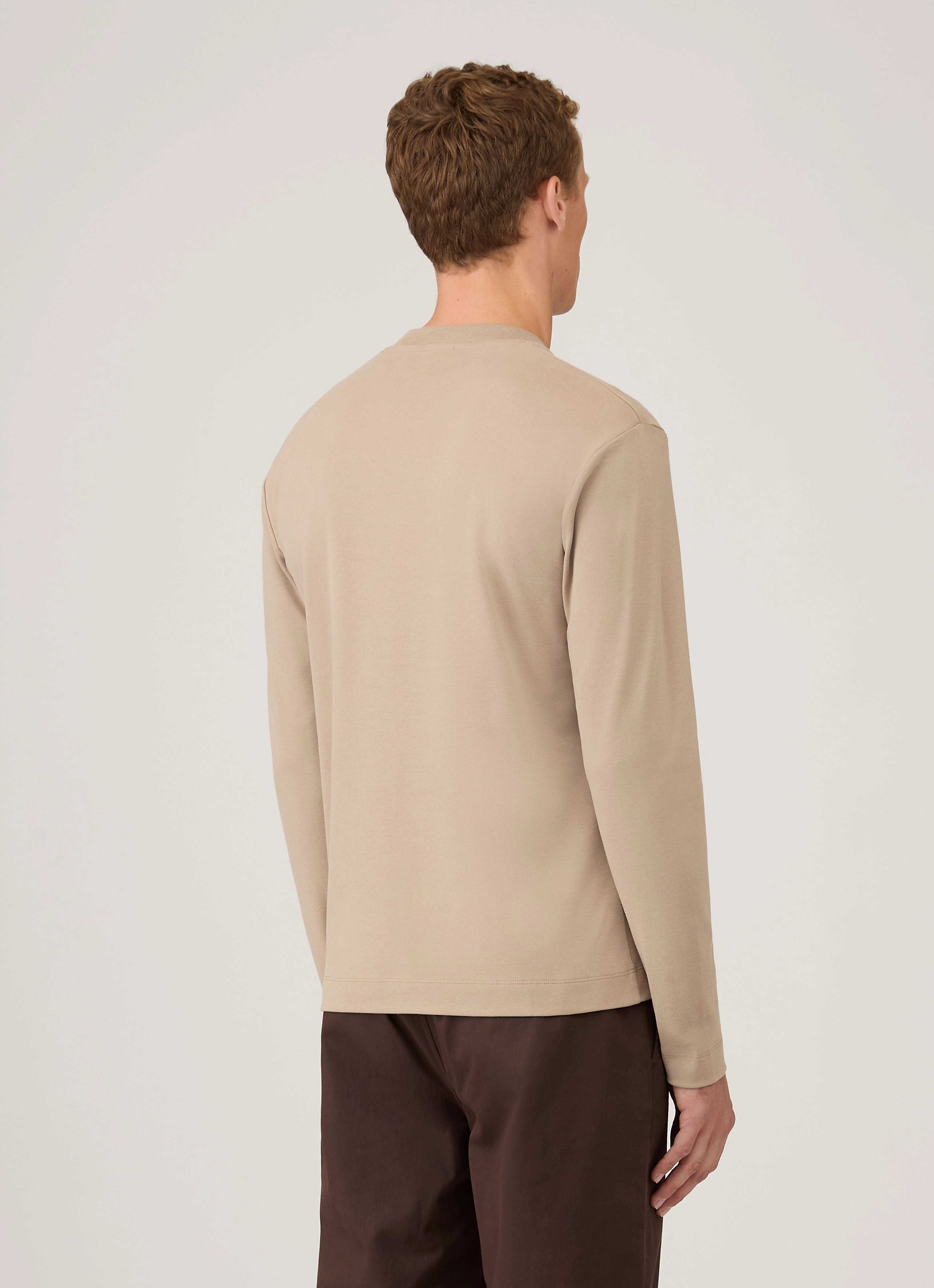 Essential Pick Office Men's Long Sleeve Heavyweight T-shirt in Mink