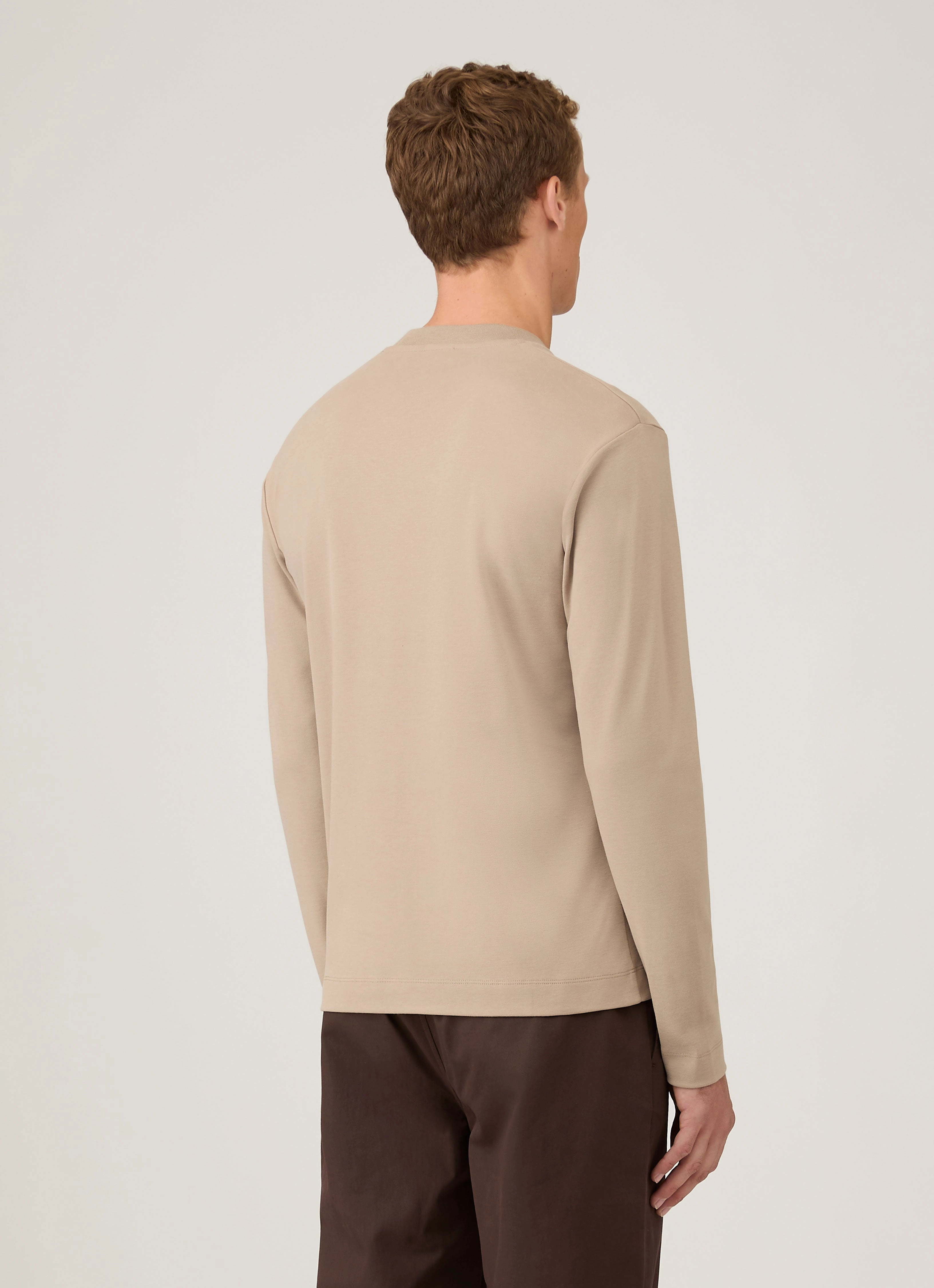 Essential Pick Office Men's Long Sleeve Heavyweight T-shirt in Mink