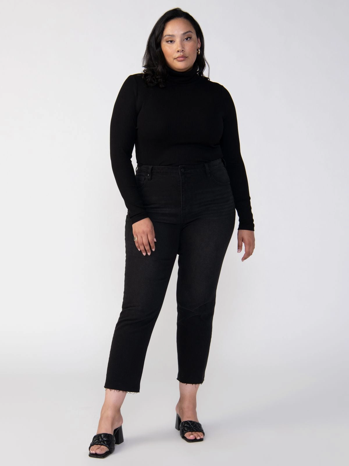 Essential Turtleneck Top Black Extended Sizing Chic and Cozy