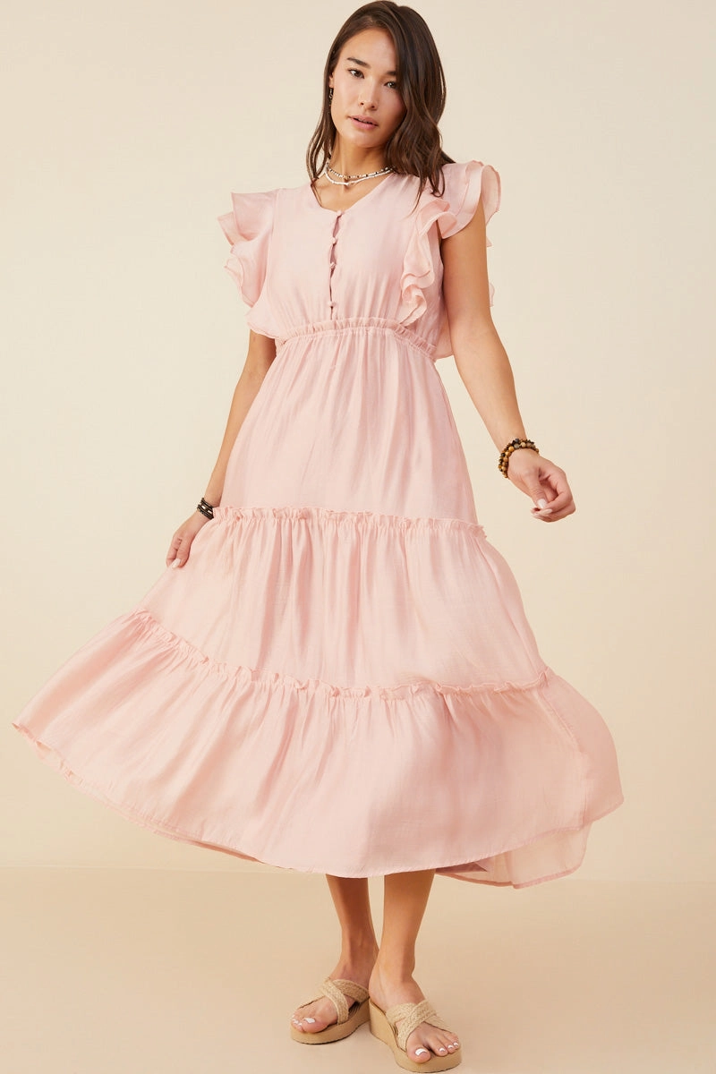 Exaggerated Ruffle Detailed Tiered Dress Shared Moment