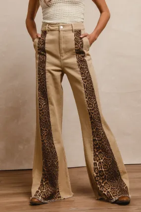 Office Ready Stylish Comfort IB1642G-02 | LEOPARD PRINT BELL BOTTOM PANTS