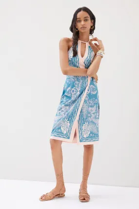 Botanical Skirt Set - Teal and Pink Everyday Style