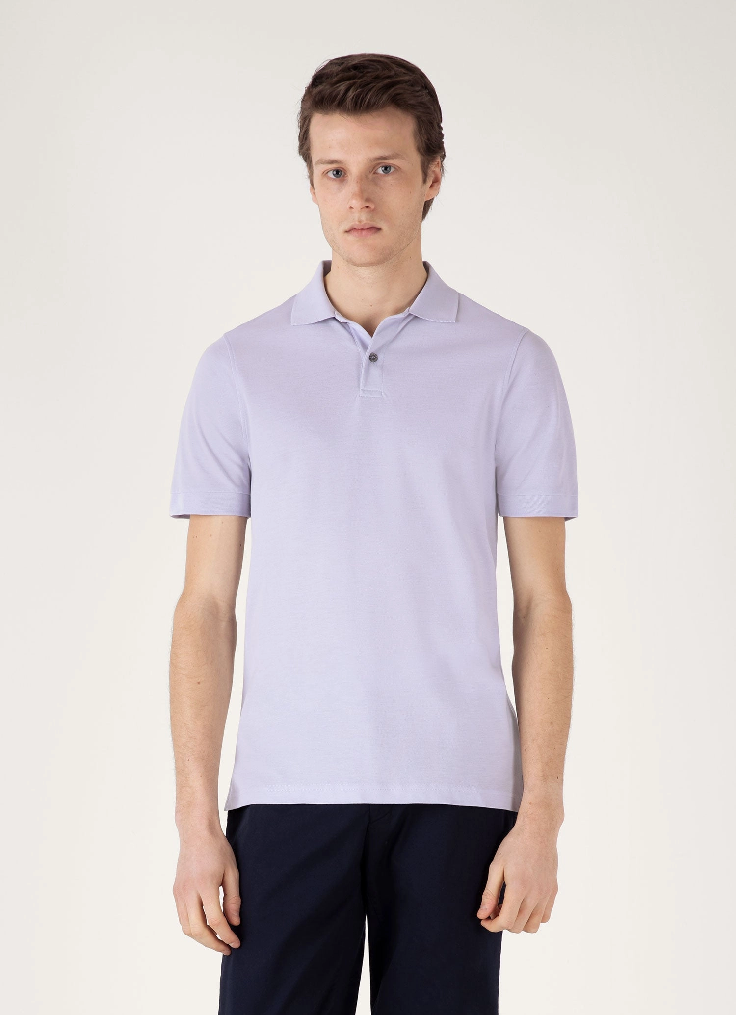 Everyday Essential Men's Piqu?? Polo Shirt in Pale Lilac