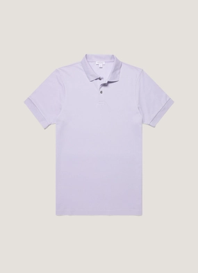 Men's Piqu?? Polo Shirt in Pale Lilac Fashion Outfit Look