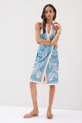 Botanical Skirt Set - Teal and Pink Everyday Style