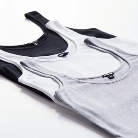 Functional work vest Relaxed-fit body warmer Supimafine Rib Scoop Neck Tank Set