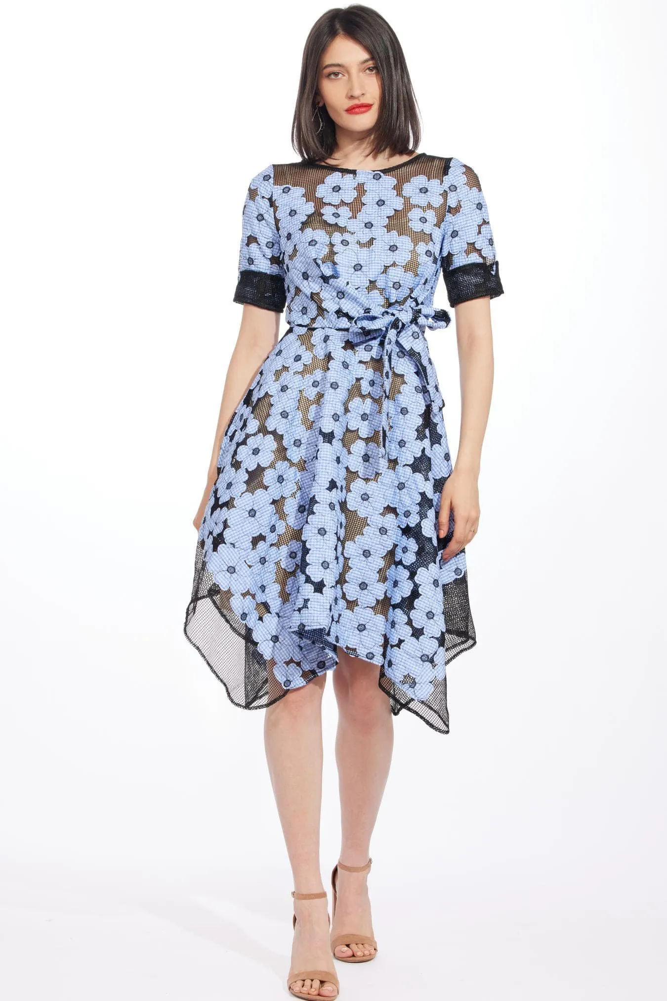 Ezra Dress- Daisy Blue Waist Sash