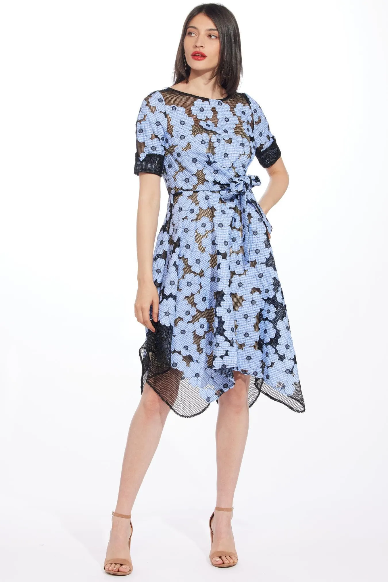 Ezra Dress- Daisy Blue Waist Sash