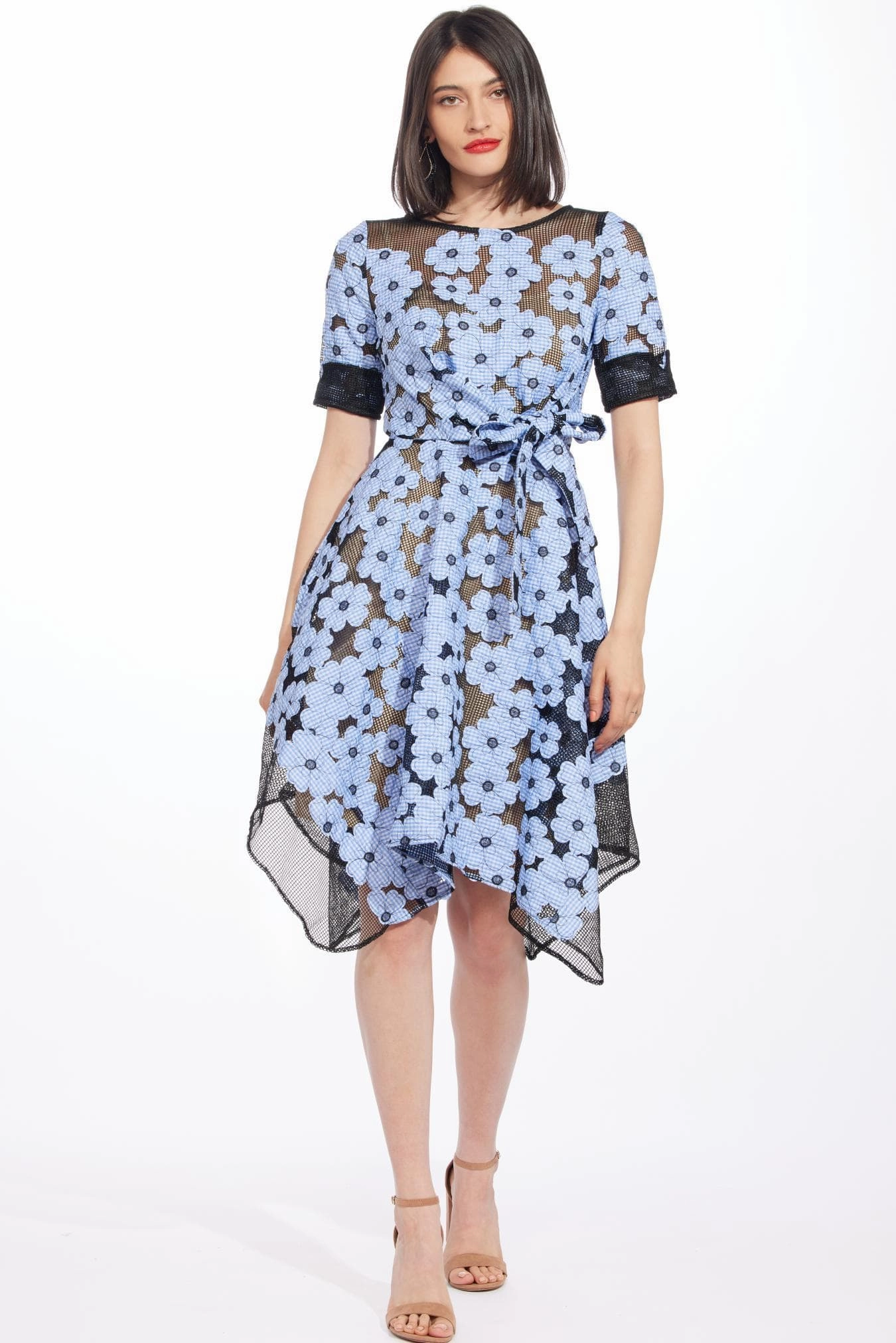 Ezra Dress- Daisy Blue Waist Sash
