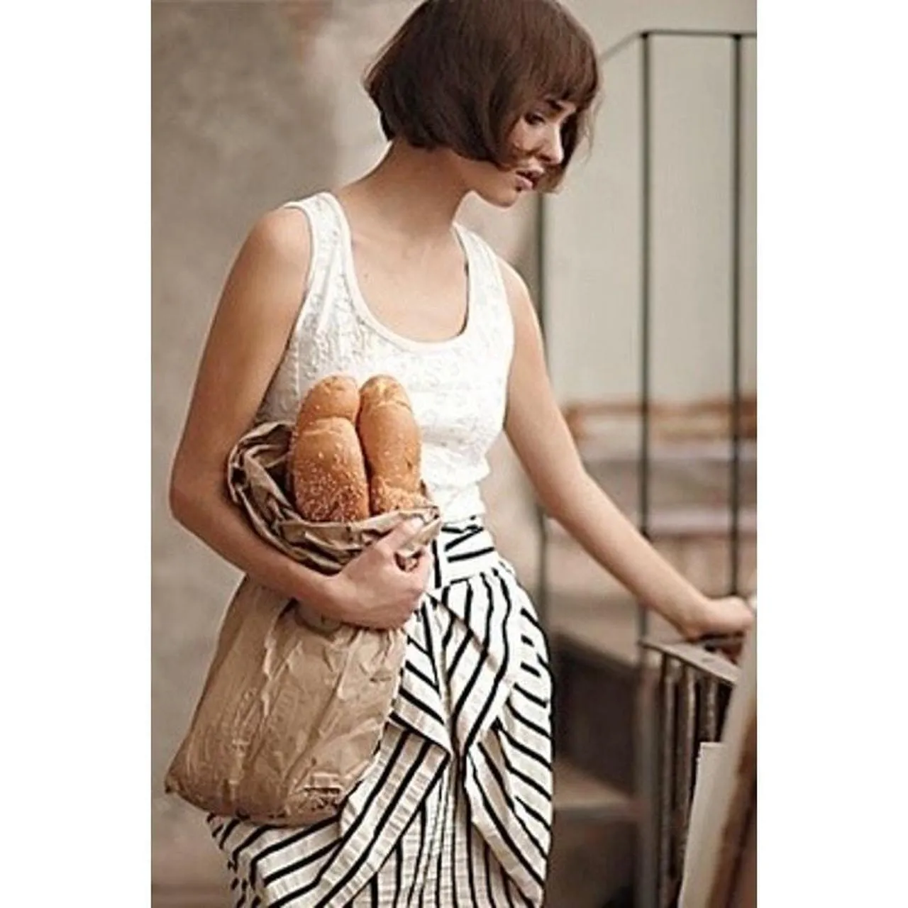 Fair trade Black and White Stripe Skirt