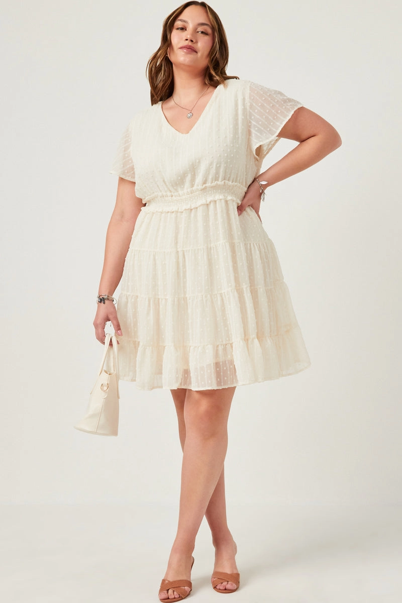 Heritage-Brand Smocked Waist Swiss Dot Dress