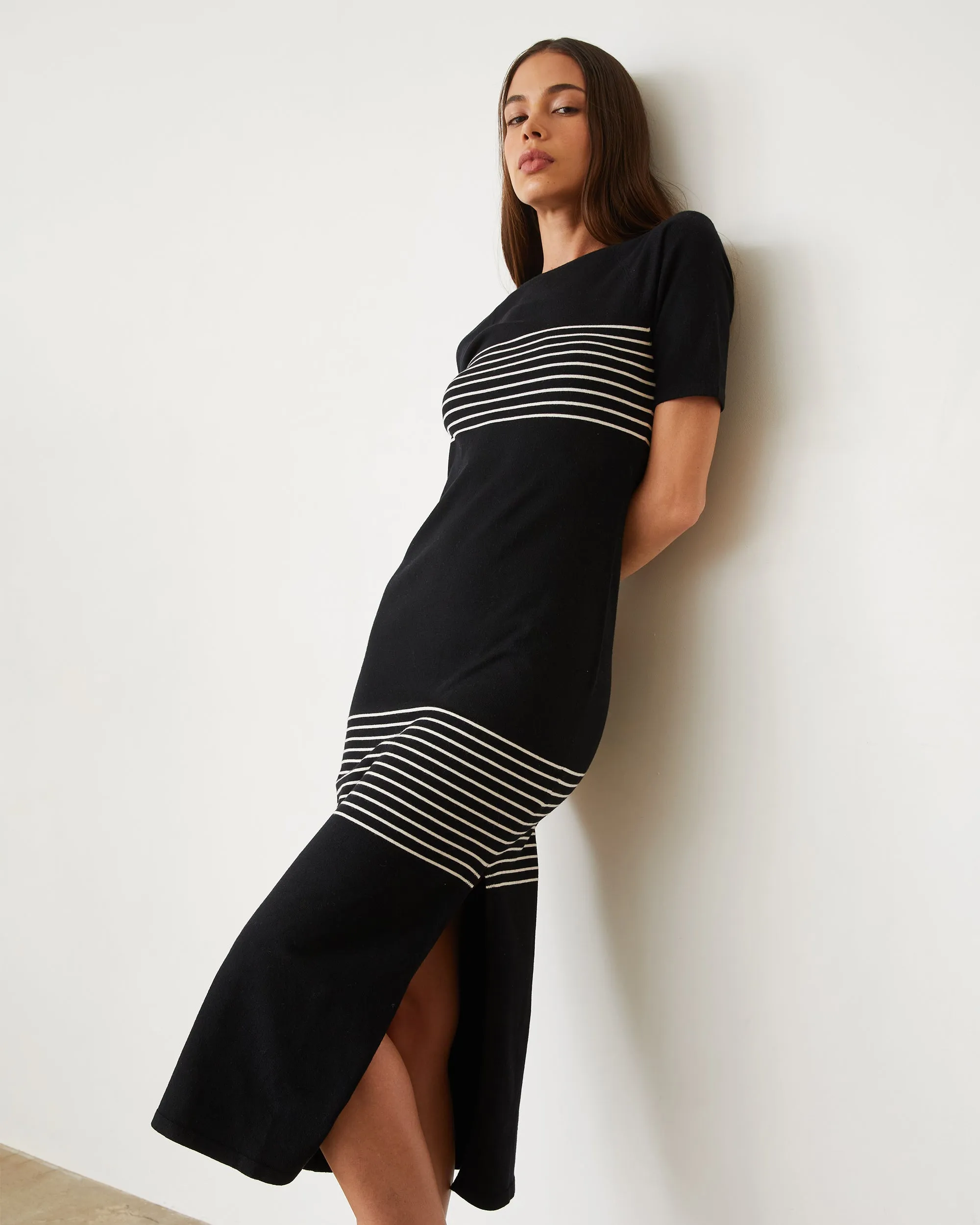 Fashion Edge Light Soft Knit Stripe Dress